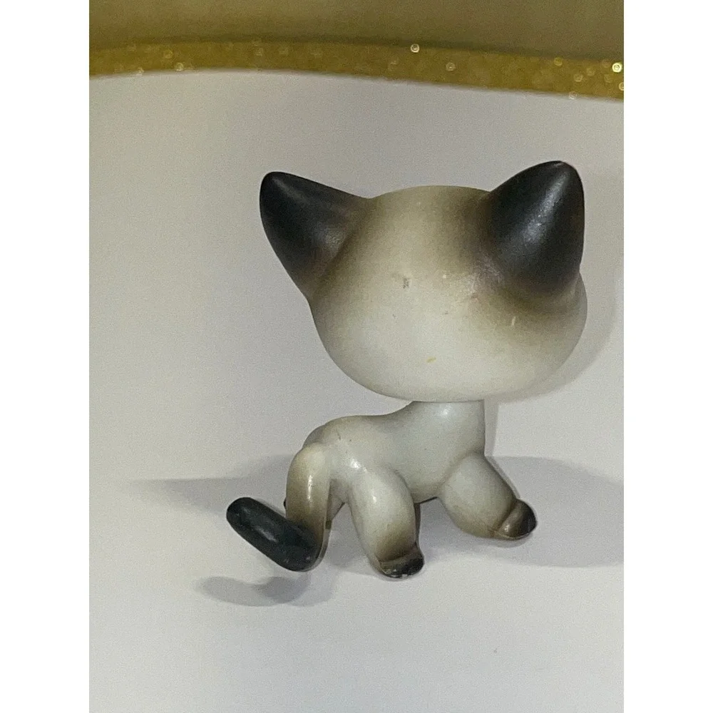 Littlest Pet Shop LPS Siamese Kitten Cat #5 Cream‎ Tan Brown Blue Eyes Hasbro
